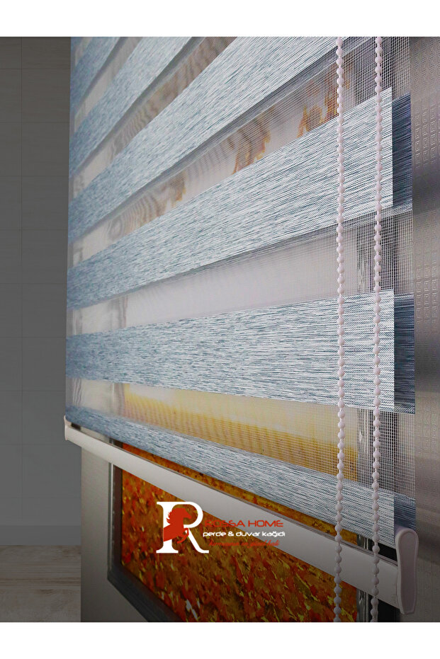 Ithal Bambu Gri Bambu Stor Zebra Perde Etek Dilimsiz - 2