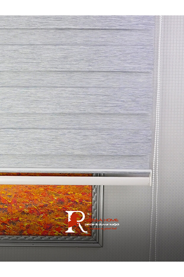Ithal Bambu Gri Bambu Stor Zebra Perde Etek Dilimsiz - 3