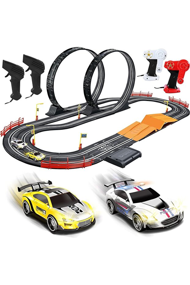 Electric High-Speed Slot Car Race Track, Dual Racing Set – 5.6m