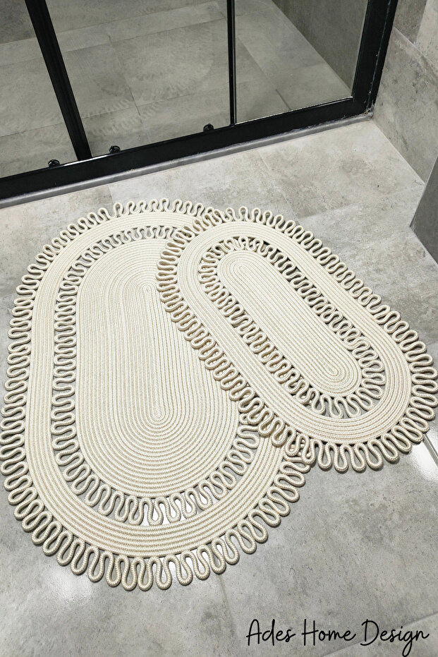 Jute 2-Piece Mat, Bathroom Mat, Door Mat, Balcony Mat, Mat Set, Gift, Dowry