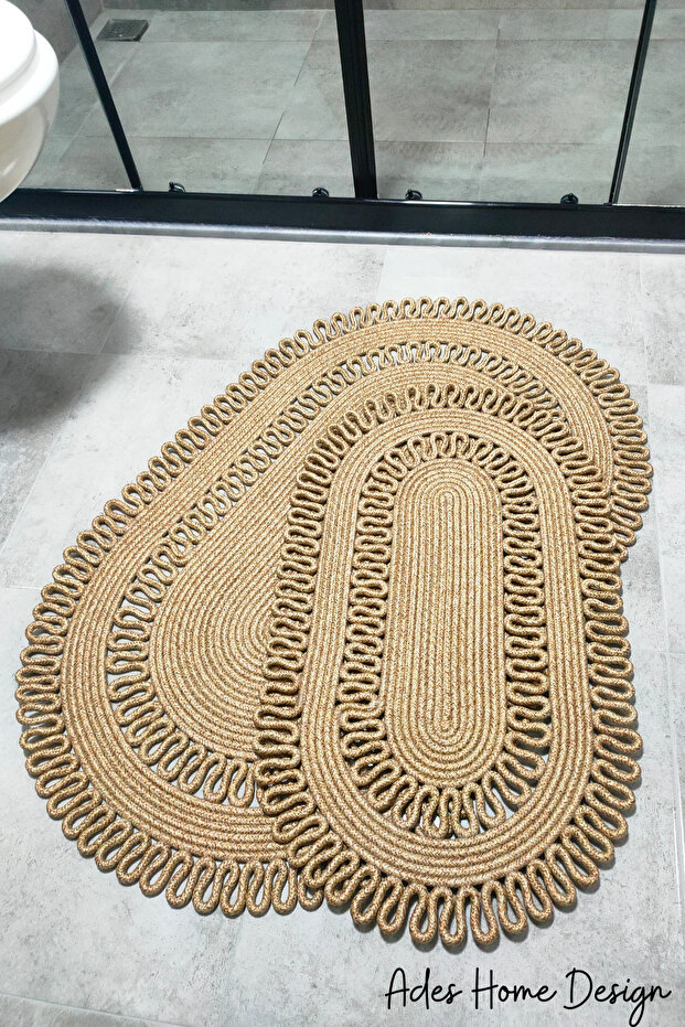 Jute 2-Piece Mat, Bathroom Mat, Door Mat, Balcony Mat, Mat Set, Gift, Dowry