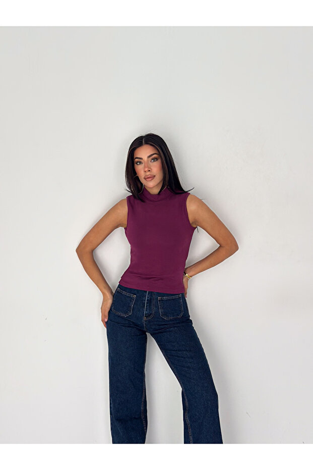 Kadın Kolsuz Boğazlı Basic Body – Sleek Core - 5