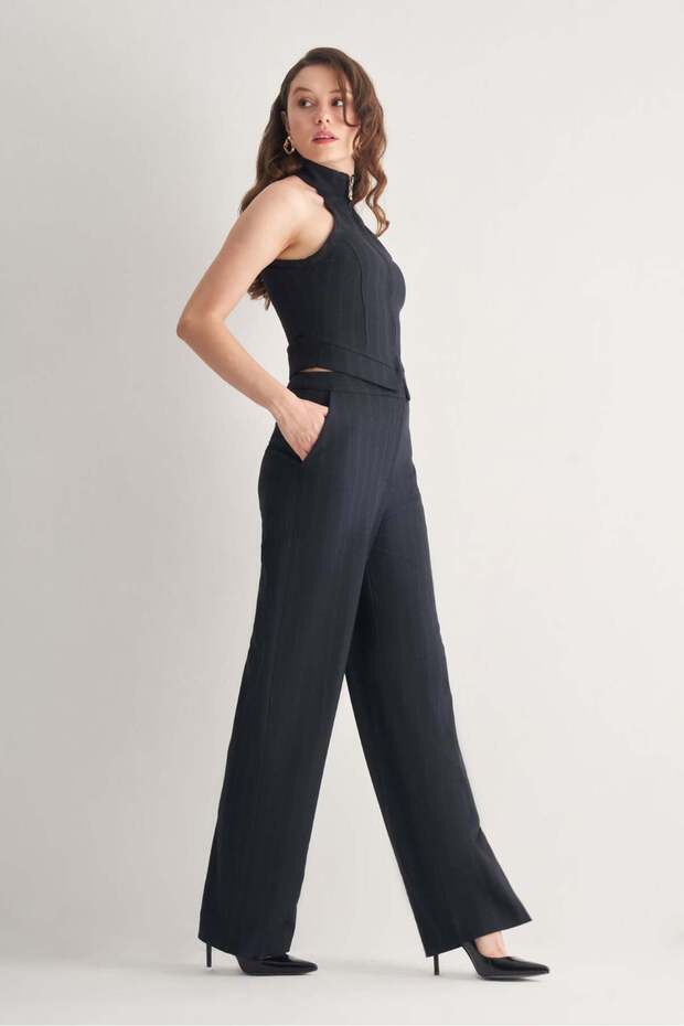 Çizgili Regular Pantolon - 2