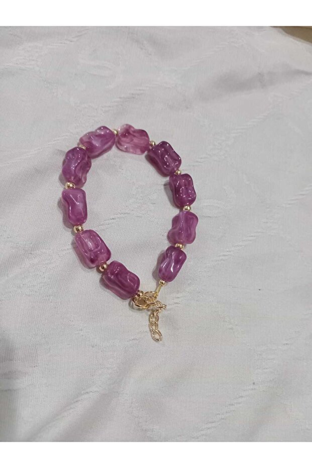 سوار منقوش بنمط حلوى بنفسجية اللون
