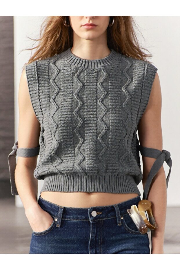 Yandan bağlamalı süveter - 2