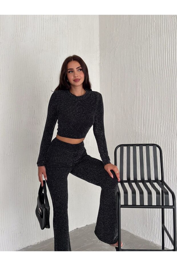 Sırt Dekolteli Simli Bluz - 2