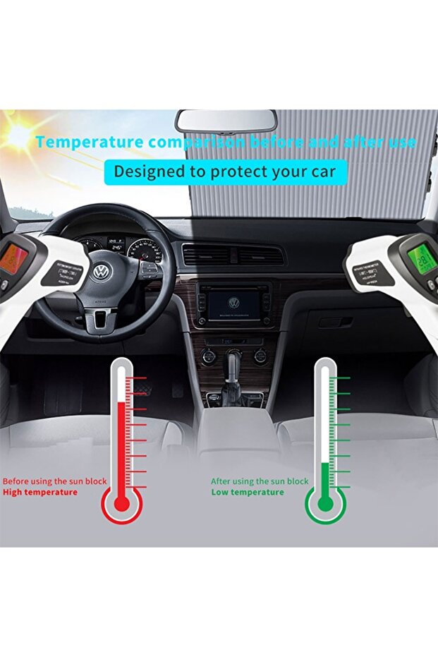 Retractable Car Front Sun Shade Visor 155*65cm - 3