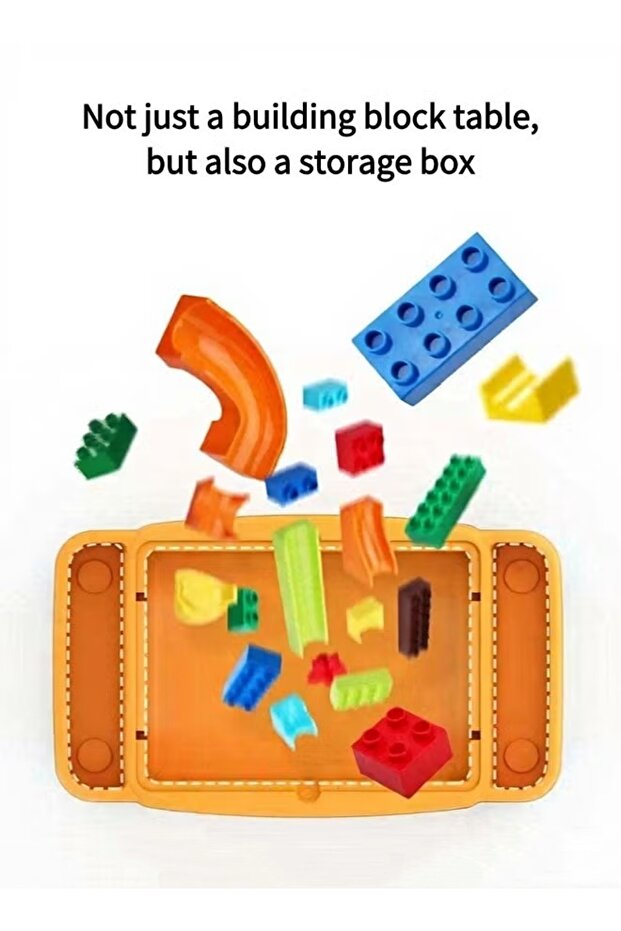 2-in-1 Children Multifunctional Building Block Table and Chair Set with 63 Building Blocks - 6