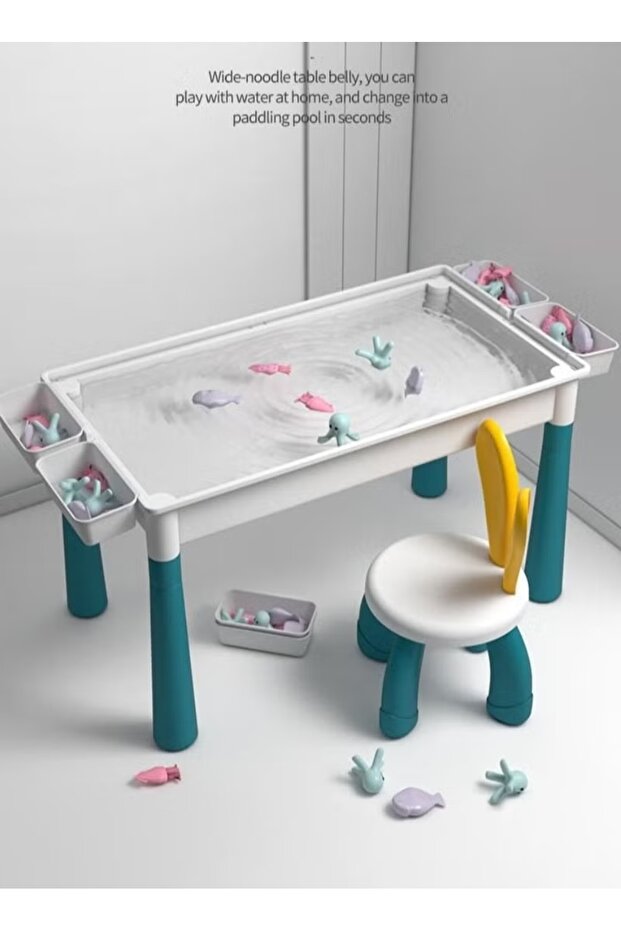 Building Blocks Set 189Pcs Big Stacking Blocks Block Table with Chair Kids Activity Table - 6