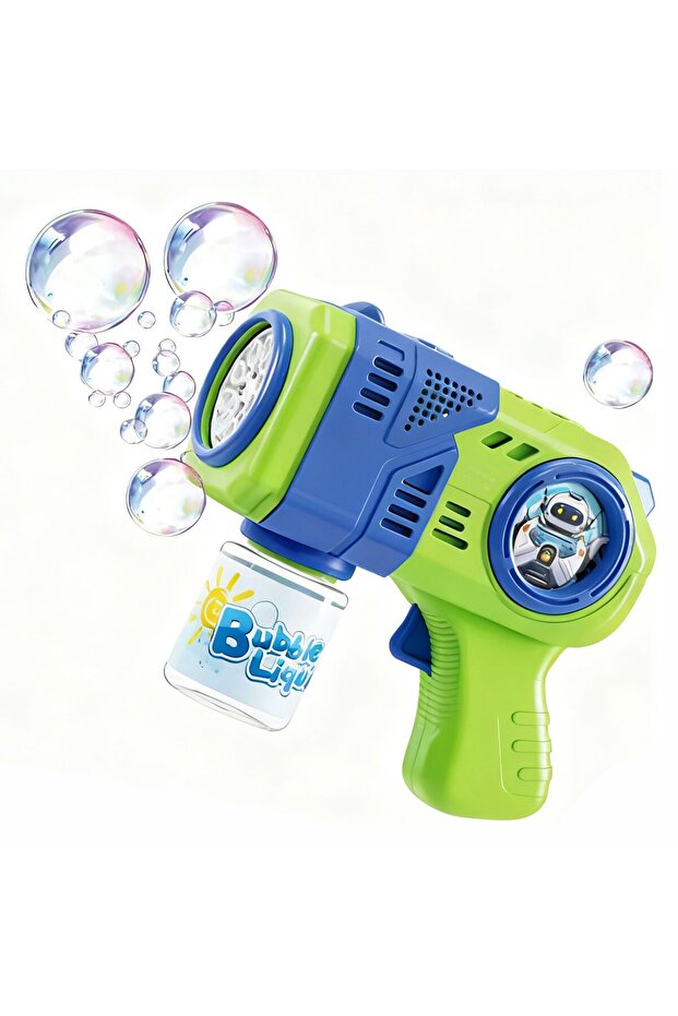 Electric Technology Bubble Gun for Kids with LED Light & 70ml Tank, Automatic Blue Bubble Toy
