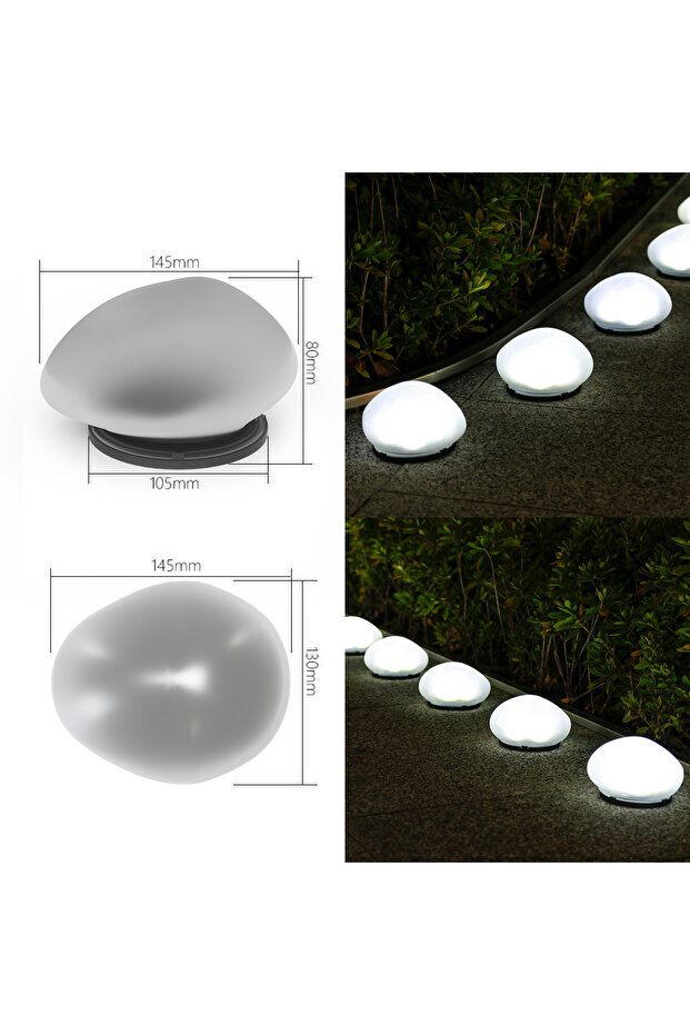 XIWANGFIRE 1PCS White Light Cobblestone Shaped Solar Lamp Frosted Glass Ground Light Outdoor Energy