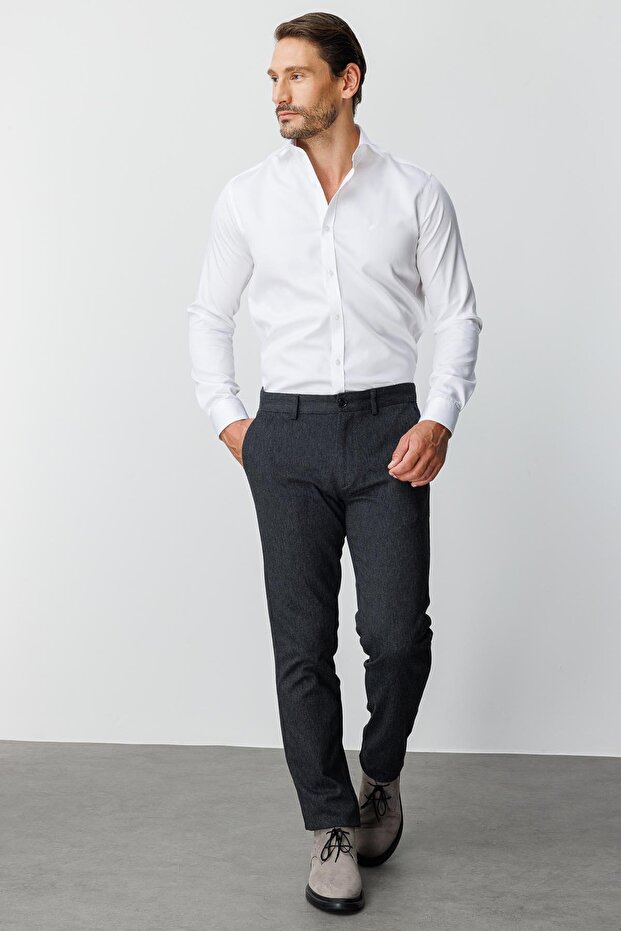 Men's Black Cotton Regular Fit Trousers – Comfortable Fit for Everyday Wear