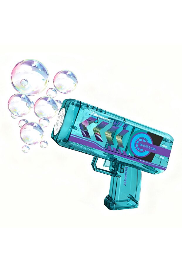 Electric Bubble Gun for Kids with LED Light & 70ml Tank – Automatic Bubble Maker Toy
