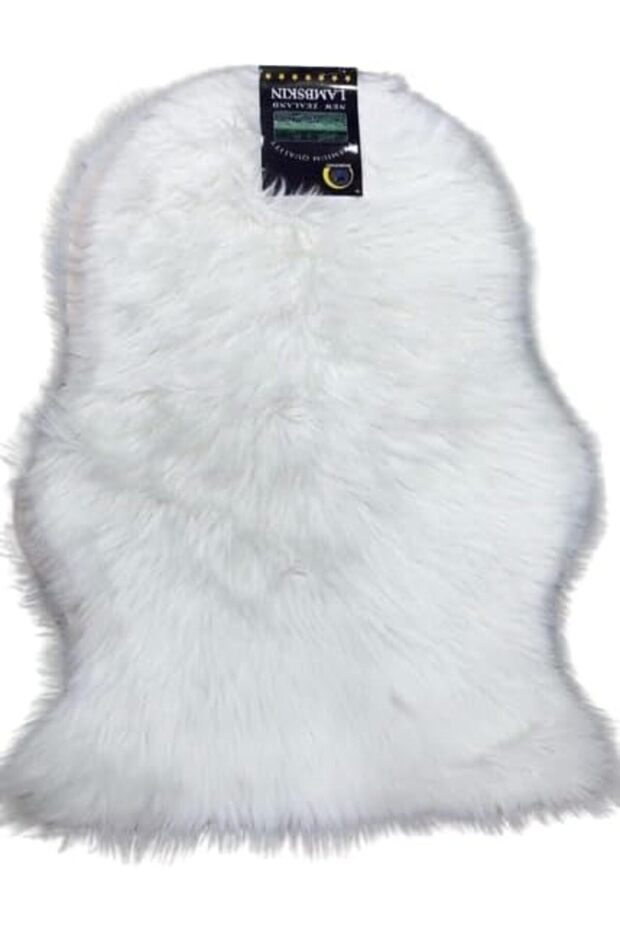 Luxurious Plush Sheepskin Car Seat Cover & Home Accent Collection (White)