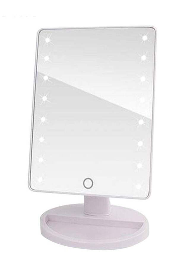 مرآة مكياج احترافية بشاشة لمس LED باللون الأبيض - 1