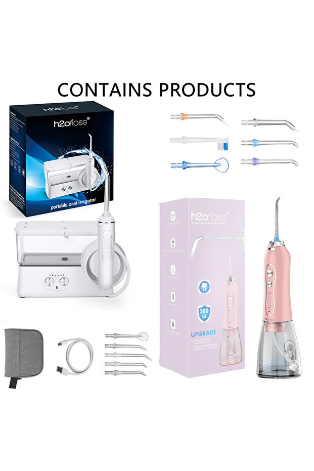 Water Flosser Cleaning Set - Multiple Replacement Nozzles, for Home and Travel