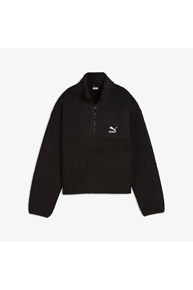 Classics Winterized Half-Zip Kadın Siyah Sweatshirt - 4