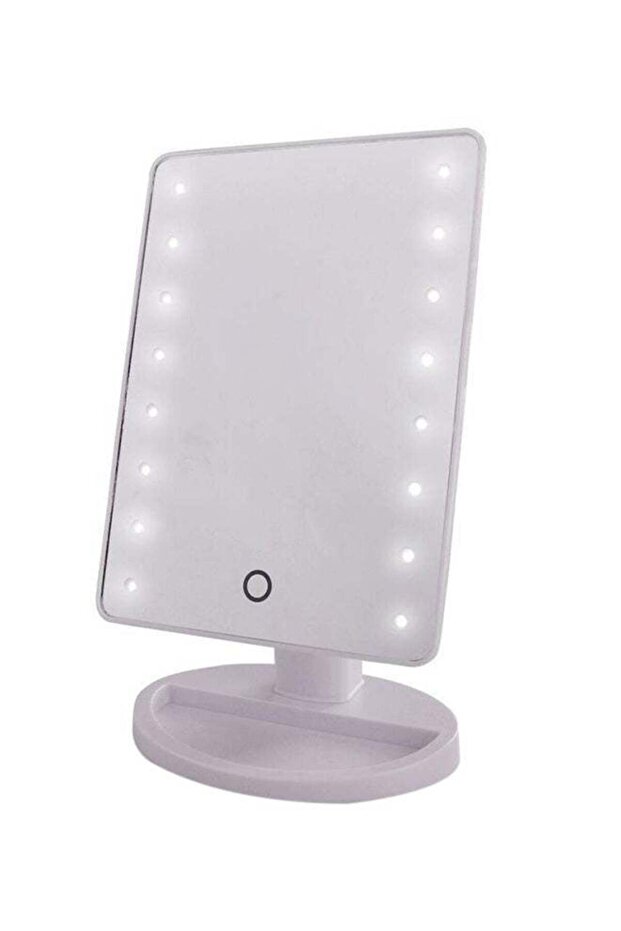 مرآة مكياج مع أضواء LED بيضاء