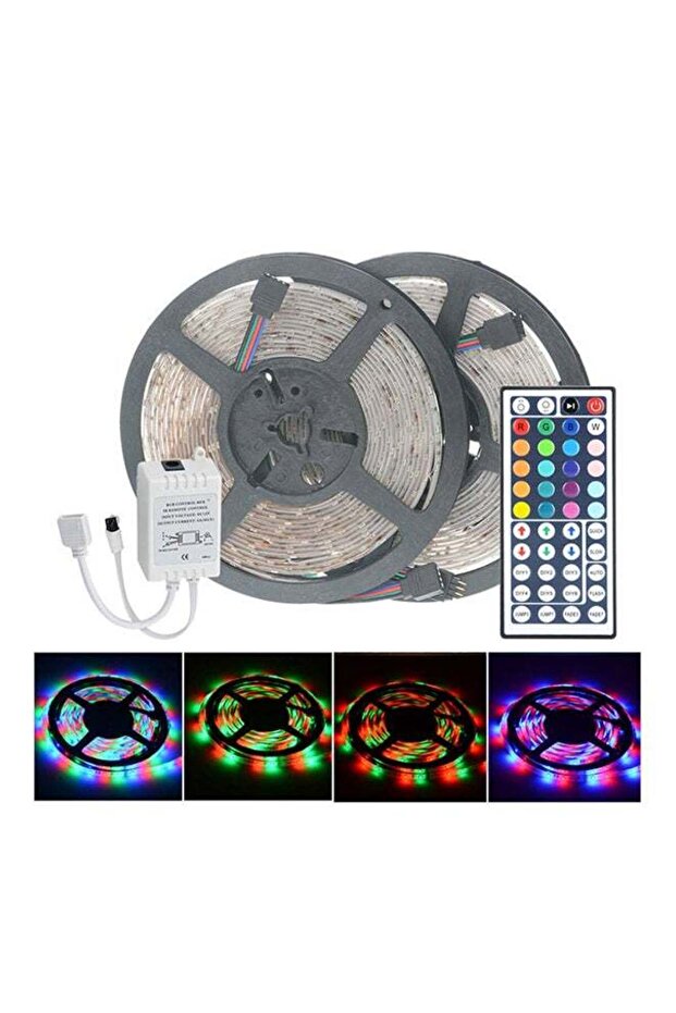 شريط إضاءة LED SMD-2835 متعدد الألوان مع جهاز تحكم عن بعد، قطعتين