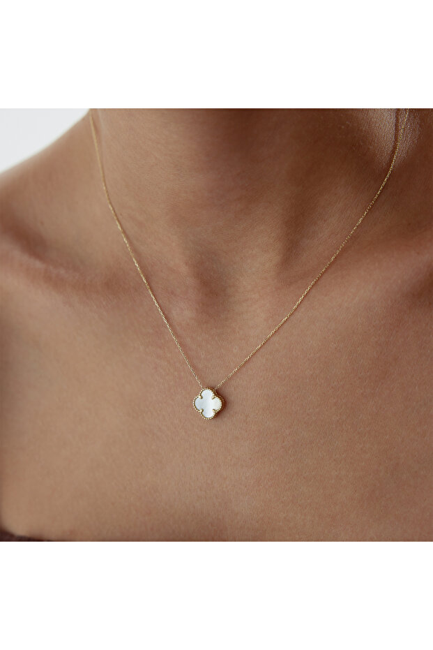 Sedefli Yonca Cleef Kolye - 2