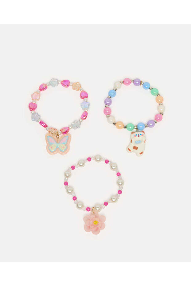 Girls Assorted Embellished Bracelet Set (3Piece)