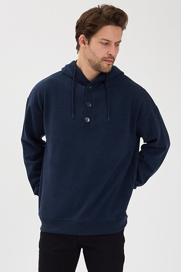 Men's 60% Cotton Thessaloniki Fabric Oversized Hooded Sweatshirt