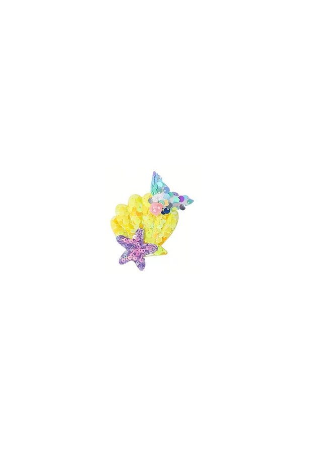 Baby 0-1 Year Old Mussel Mermaid Hair Clip Yellow