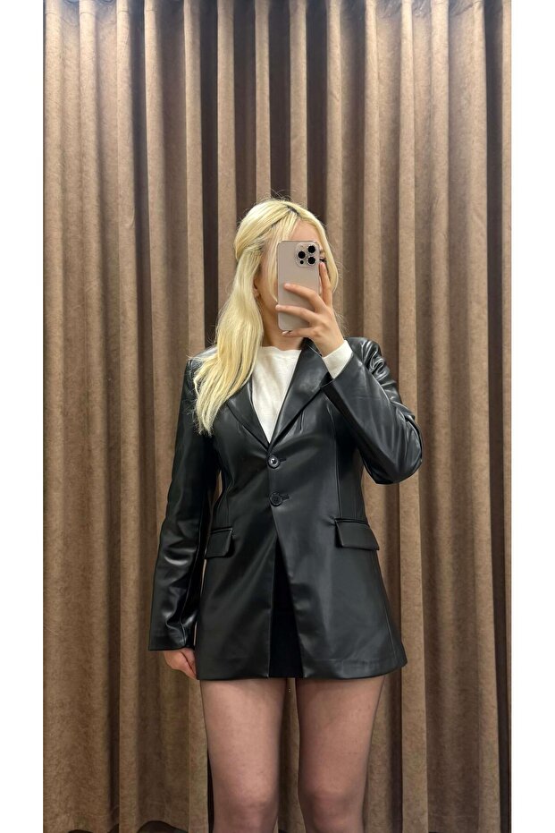 DERİ BLAZER CEKET - 1