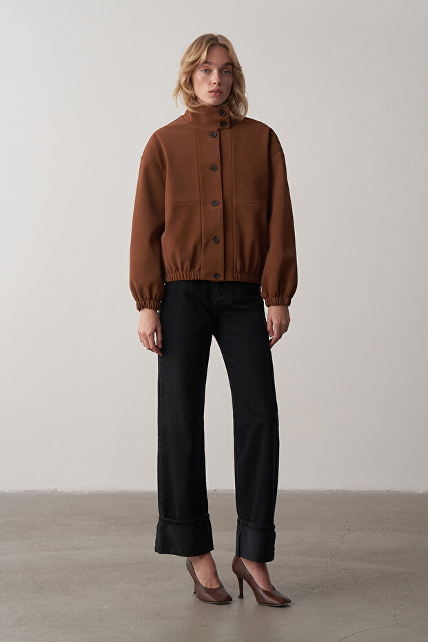 Taba Nubuk Bomber Ceket - 6