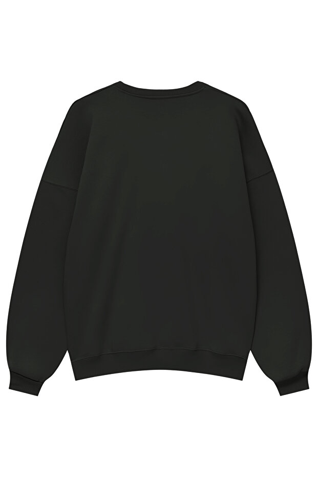 Unisex Oversize Basic Baskısız Sweatshirt - 2