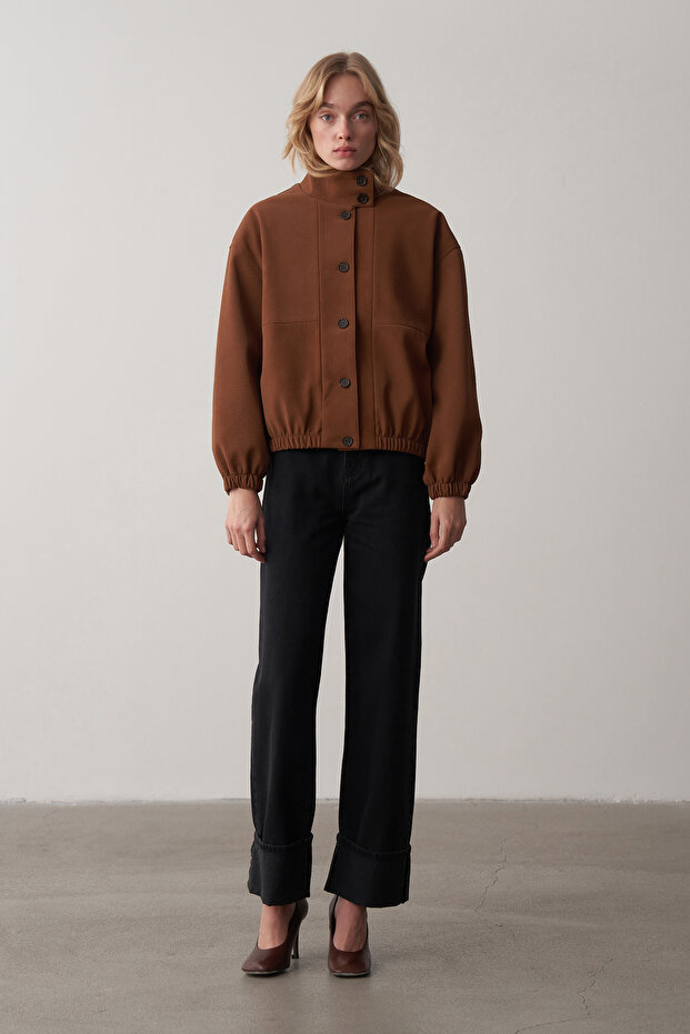 Taba Nubuk Bomber Ceket - 2