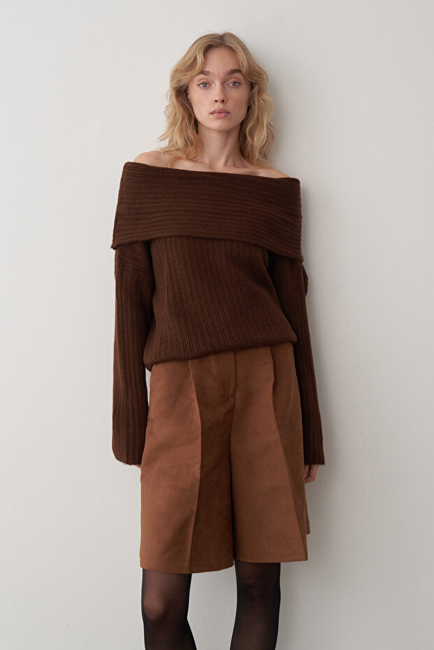 Taba Süet Bermuda Şort - 6