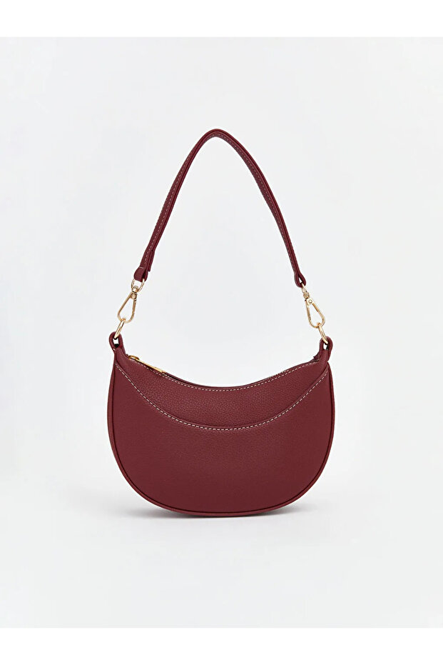 Claret Red Leather Look Women's Shoulder Bag
