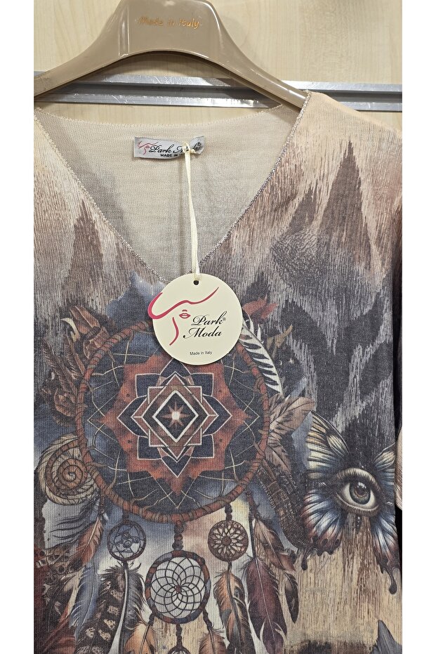 Bluză cu model mixt - 4