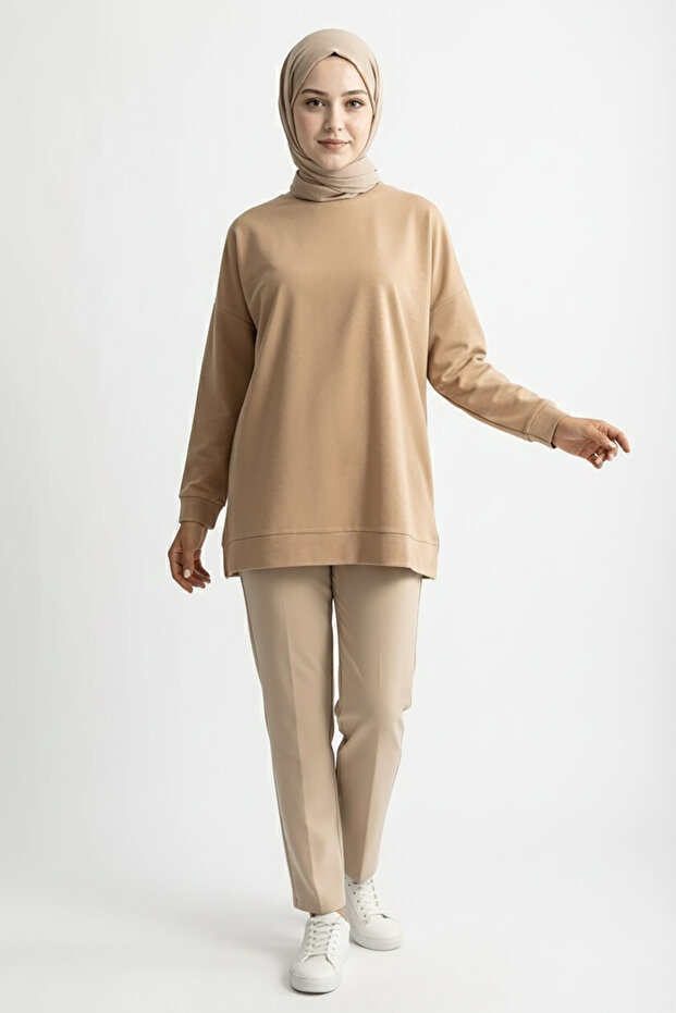 A5415 - سترة طويلة نسائية أساسية مريحة ورفيعة بخيطين
