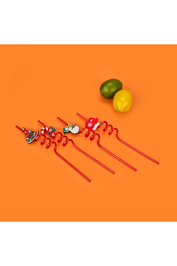 Kitchen Yılbaşı Figürlü Pipet - Renkli - 2