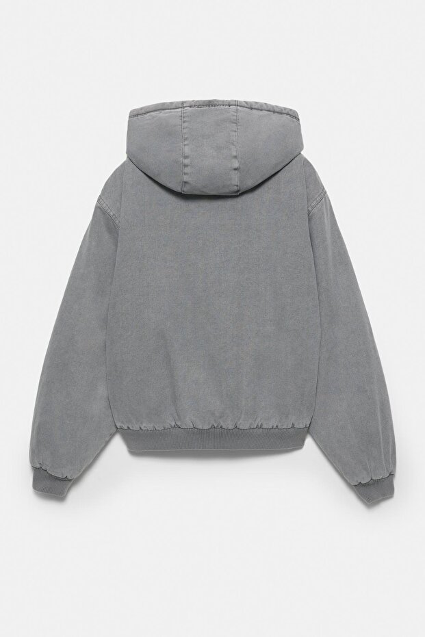 Suni yünlü iç astarlı kapüşonlu ceket - 8