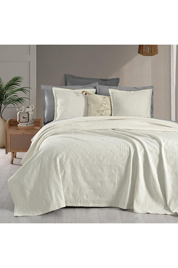 Nerida Bedspread Single Size Ecru - 1