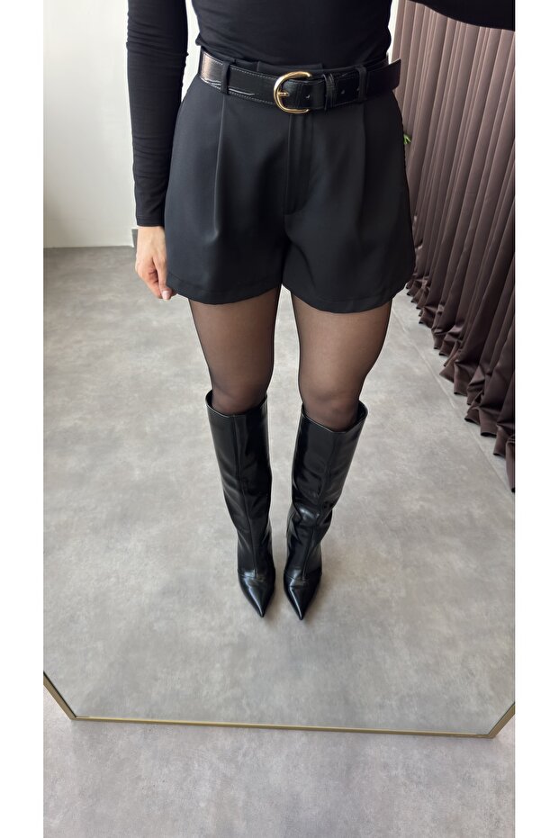 Pileli Kısa Şort - 5