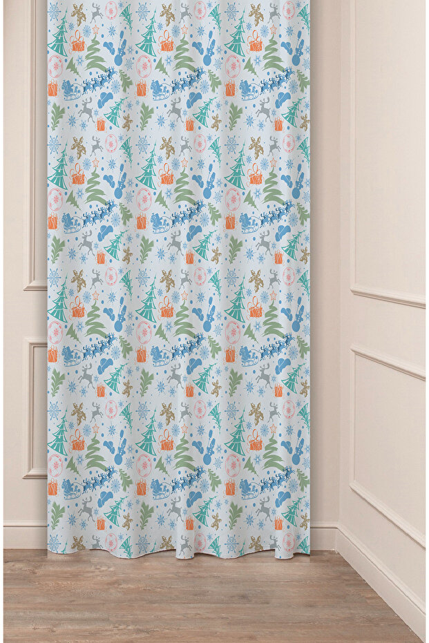 Christmas Pine Tree Christmas Tree Snow New Year Christmas Patterned Specially Designed Digital Printed Background Curtain