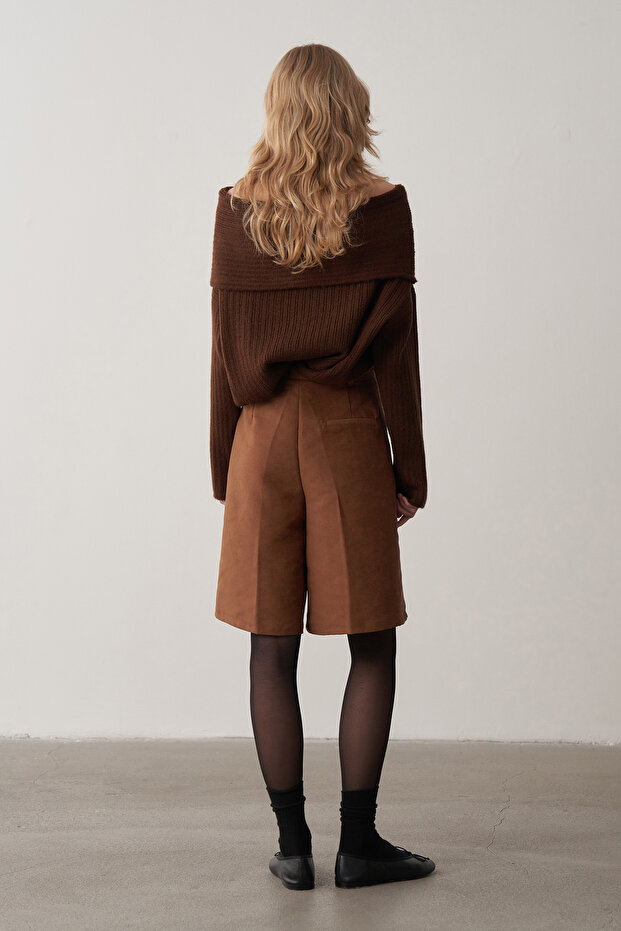 Taba Süet Bermuda Şort - 7