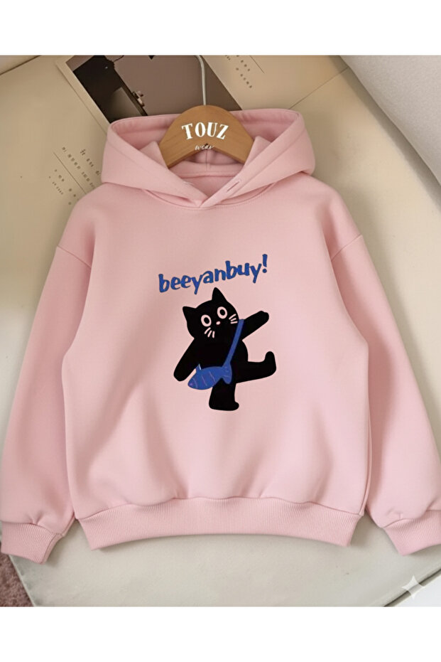 Beeyanbuy Cat Kids 3-Thread Thick Sweet Hoodie