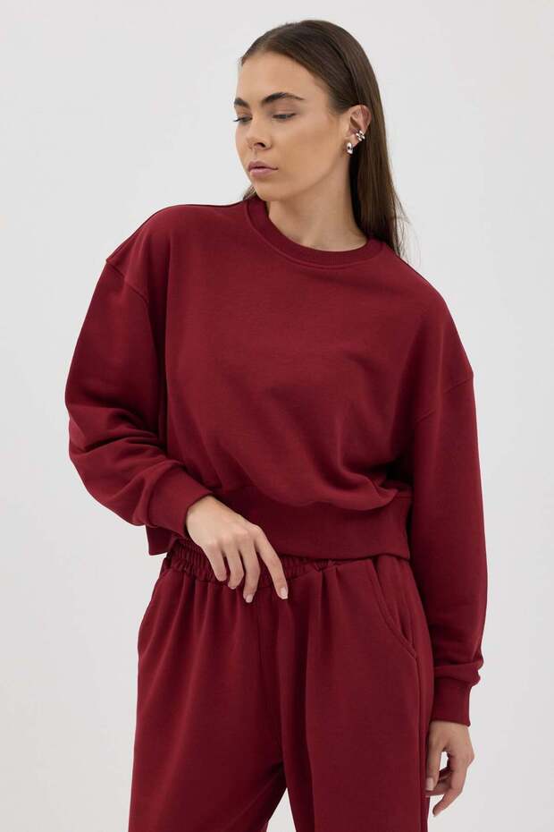 Cozy Bisiklet Yaka Sweatshirt - 1