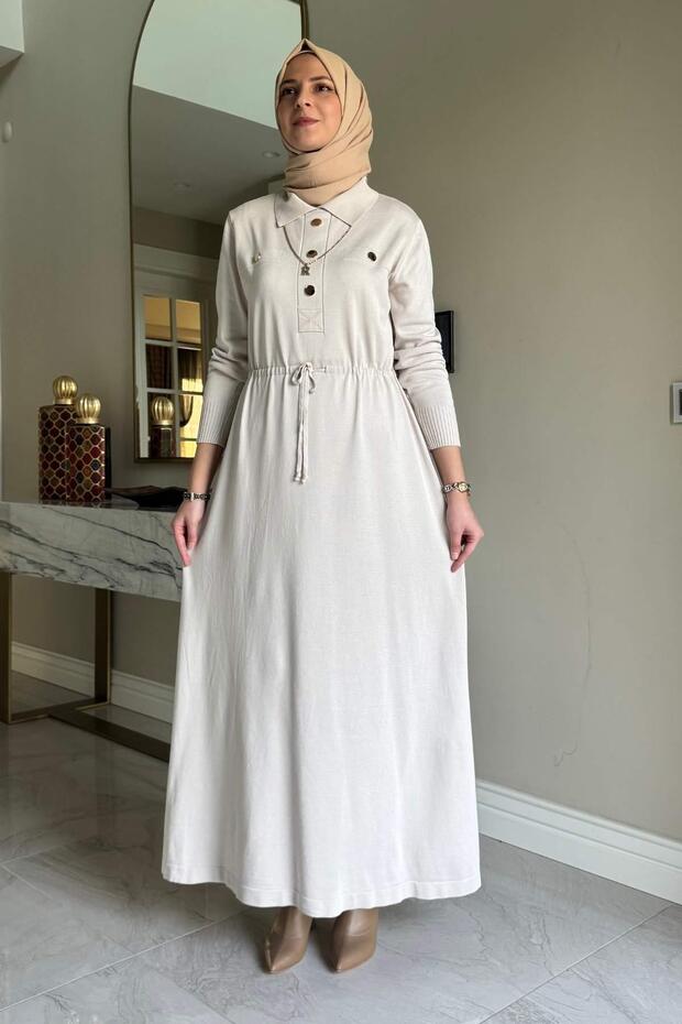 Hazan Triko Elbise Taş - 8