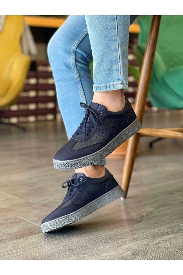 Genuine Leather Daily Use Men's Sneakers Shoes