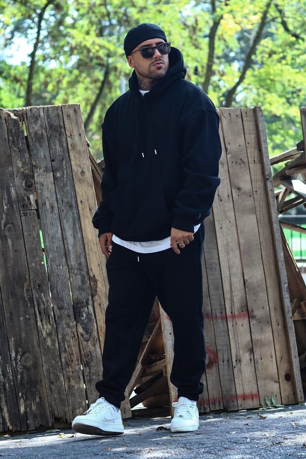 طقم رياضي شتوي من الصوف الداخلي بثلاثة خيوط - 2