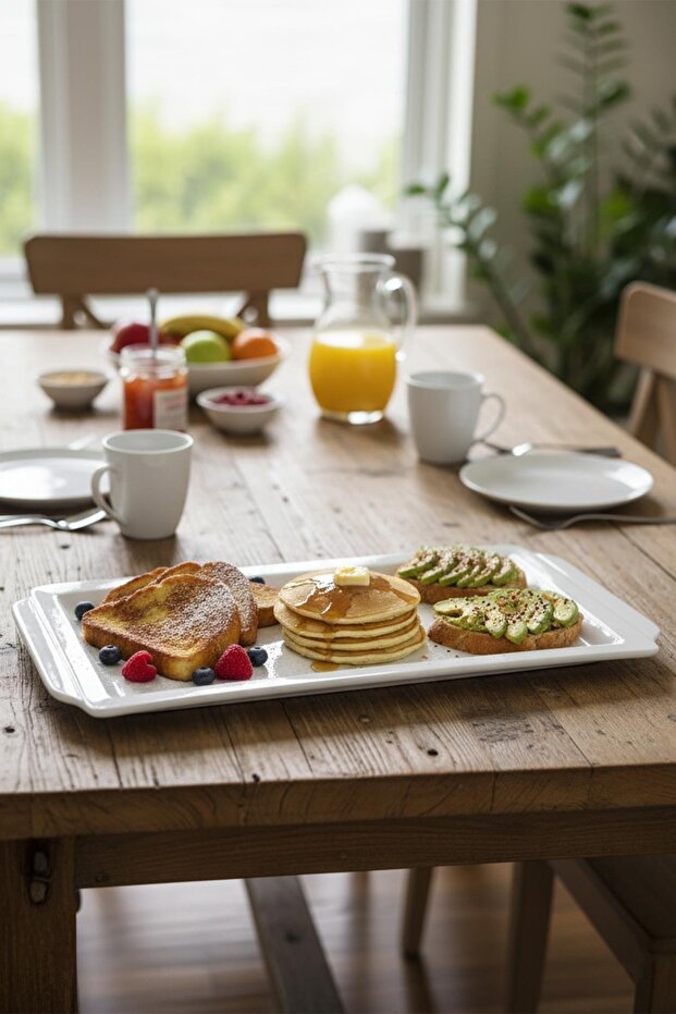 صينية بسكويت سيراميك بمقبض مسطح - 7