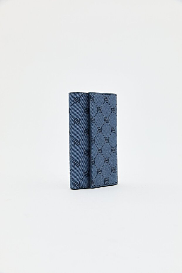 Monogram Wallet Navy Blue - 1