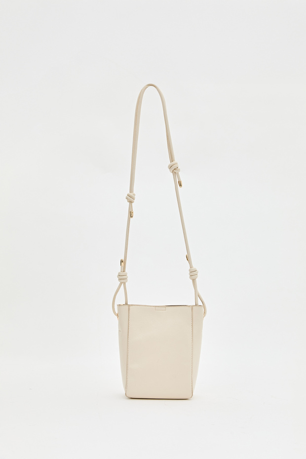 Çapraz Askılı Mini Çanta Bej - 4