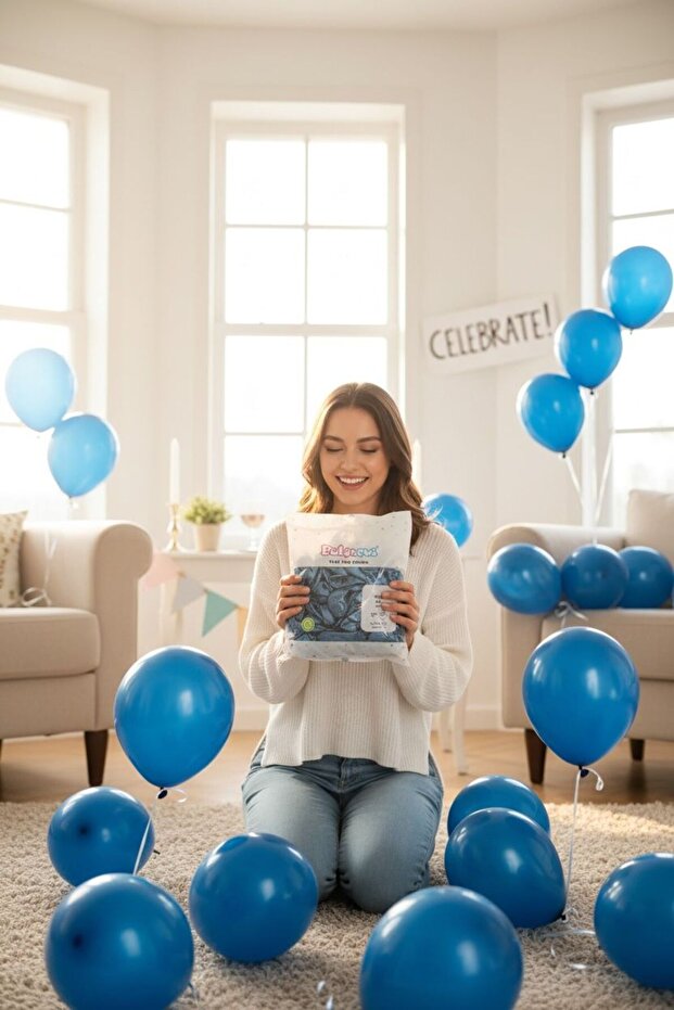 Blue Chrome Balloon 12 Inch (12 Inch) Pack of 10
